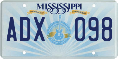 MS license plate ADX098