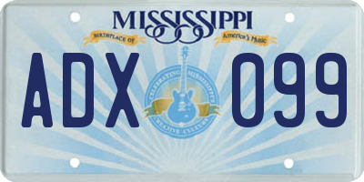 MS license plate ADX099