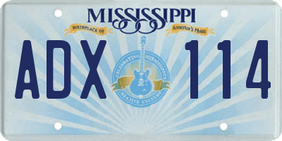 MS license plate ADX114