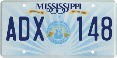 MS license plate ADX148