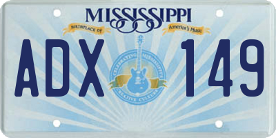 MS license plate ADX149