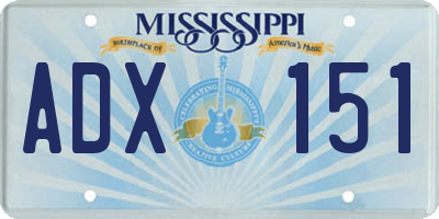 MS license plate ADX151