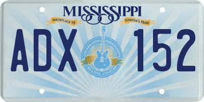 MS license plate ADX152
