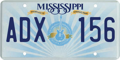 MS license plate ADX156