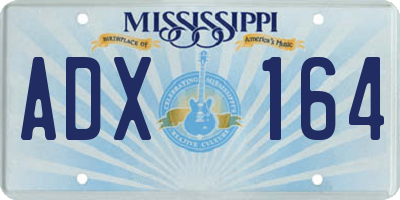 MS license plate ADX164