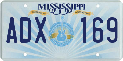 MS license plate ADX169
