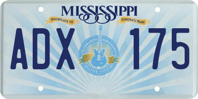 MS license plate ADX175