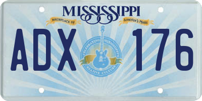MS license plate ADX176