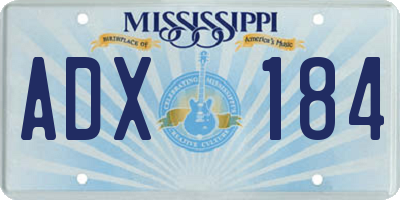 MS license plate ADX184
