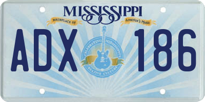 MS license plate ADX186