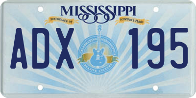 MS license plate ADX195
