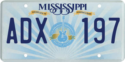 MS license plate ADX197