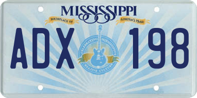 MS license plate ADX198