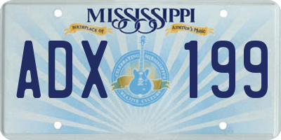 MS license plate ADX199