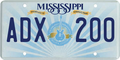 MS license plate ADX200