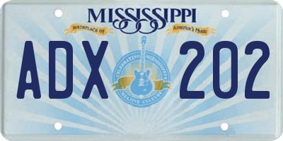 MS license plate ADX202