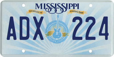 MS license plate ADX224