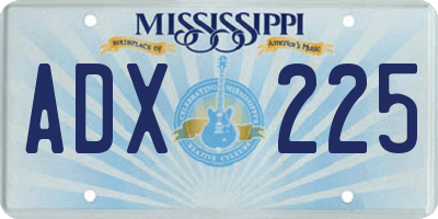 MS license plate ADX225
