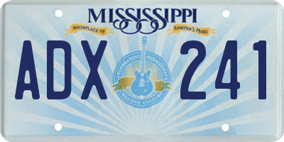 MS license plate ADX241