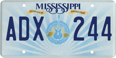 MS license plate ADX244