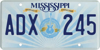 MS license plate ADX245