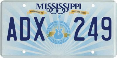 MS license plate ADX249