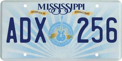 MS license plate ADX256