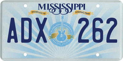 MS license plate ADX262