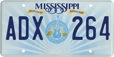 MS license plate ADX264