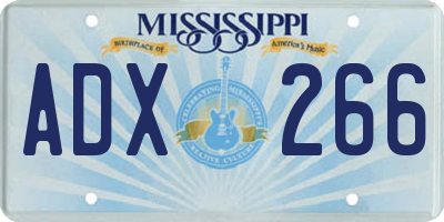 MS license plate ADX266