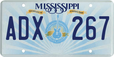 MS license plate ADX267