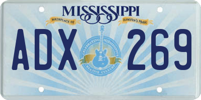 MS license plate ADX269