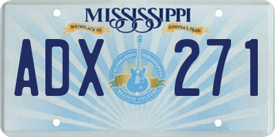MS license plate ADX271