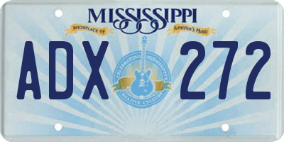 MS license plate ADX272