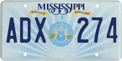 MS license plate ADX274