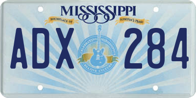 MS license plate ADX284