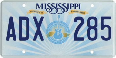MS license plate ADX285