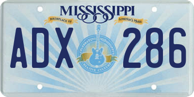 MS license plate ADX286