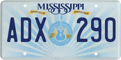 MS license plate ADX290