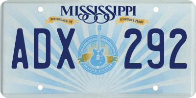 MS license plate ADX292
