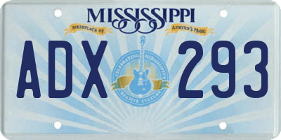 MS license plate ADX293