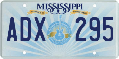 MS license plate ADX295