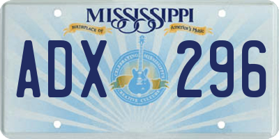MS license plate ADX296
