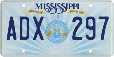 MS license plate ADX297