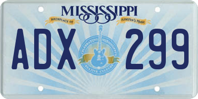 MS license plate ADX299