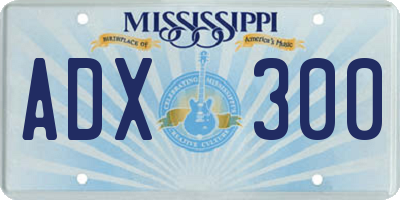 MS license plate ADX300