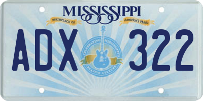MS license plate ADX322