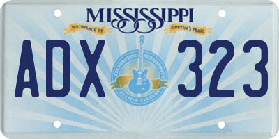 MS license plate ADX323