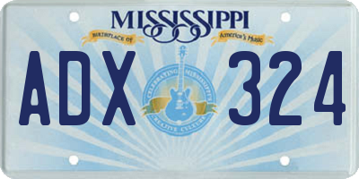 MS license plate ADX324