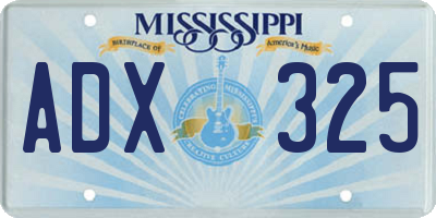 MS license plate ADX325